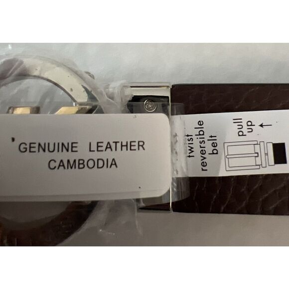 MICHAEL KORS BELT REVERSIBLE BLACK MK LOGO/BROWN 2-Tone MK LOGO BUCKLE STYLE!! - Picture 15 of 15